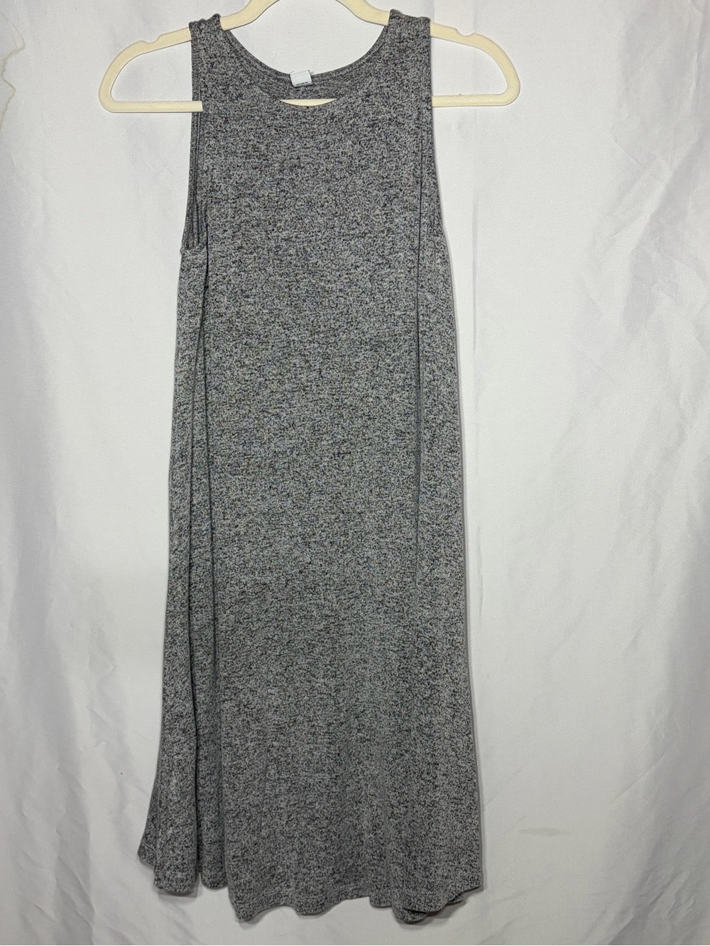 Women’s Small Heathered Grey Sleeveless Casual Midi Dress